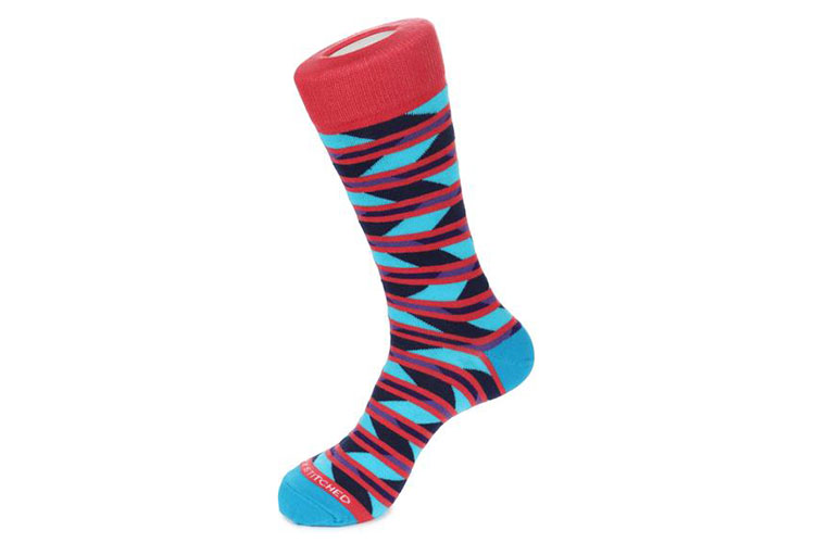 Men's Lean Stripe Coral, Blue & Purple Sock by Unsimply Stitched ...