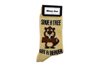 Men's Save a Tree Eat a Beaver sock by Shoc Joc